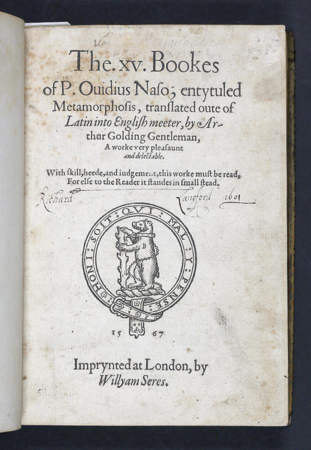 The xv. bookes of P. Ouidius Naso, entytuled Metamorphosis