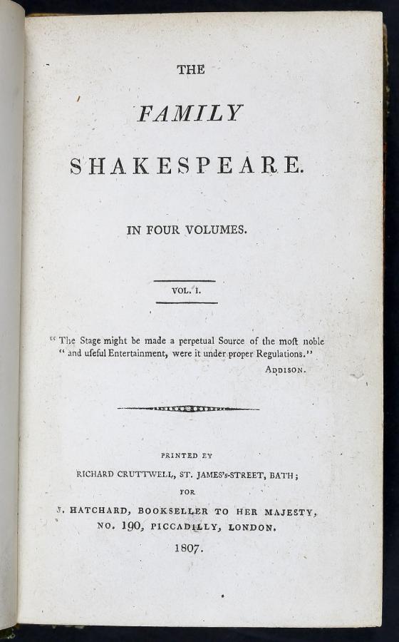 The Family Shakespeare: in Four Volumes