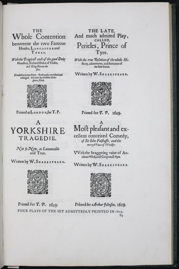 Shakespeare Folios and Quartos: A Study in the Bibliography of Shakespeare&#039;s Plays, 1594-1685 